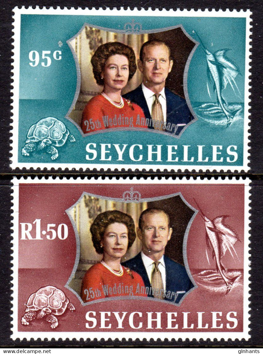 SEYCHELLES - 1972 ROYAL SILVER WEDDING SET (2V) FINE MNH ** SG 319-320 - Seychellen (...-1976)