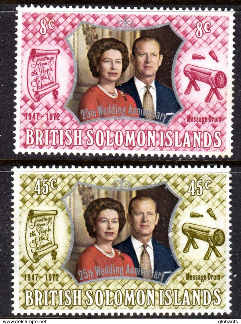 SOLOMON ISLANDS - 1972 ROYAL SILVER WEDDING SET (2V) FINE MNH ** SG 234-235 - Islas Salomón (...-1978)