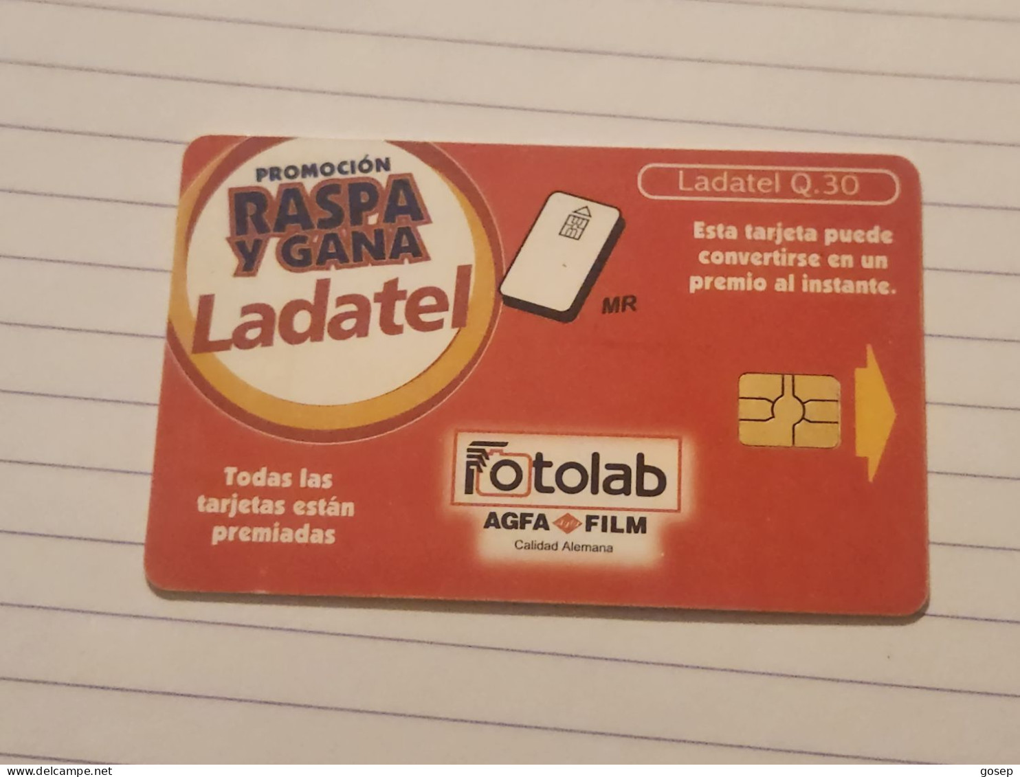 Guatemala-(GU-TLG-0160A)-FOTOLAB-(27)-(ladatel Q.30)-(0023432538)-used Card+1 Card Prepiad Free - Guatemala