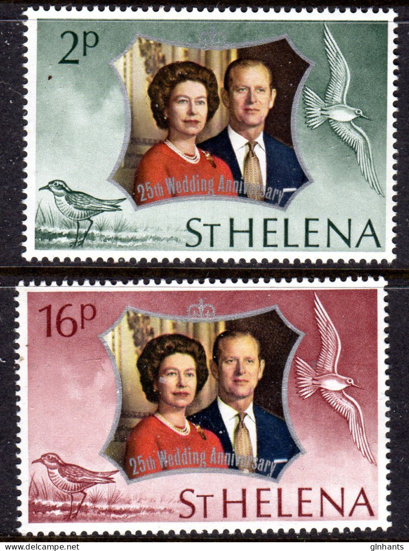 ST HELENA - 1972 ROYAL SILVER WEDDING SET (2V) FINE MNH ** SG 289-290 - Sainte-Hélène