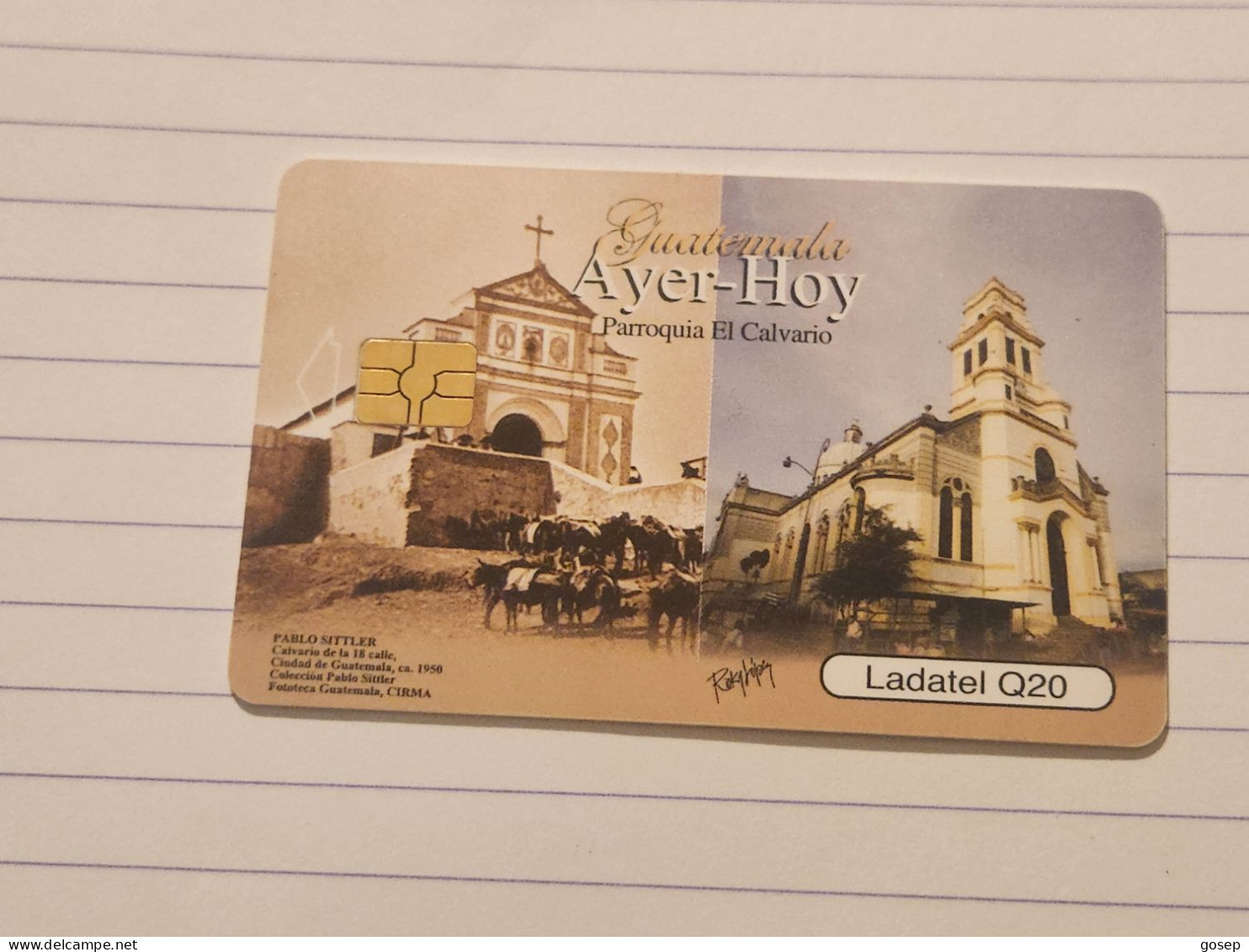 Guatemala-(GU-TLG-0284B)-Parroquia El Calvario-(28)-(ladatel Q.20)-(0043169701)-used Card+1 Card Prepiad Free - Guatemala