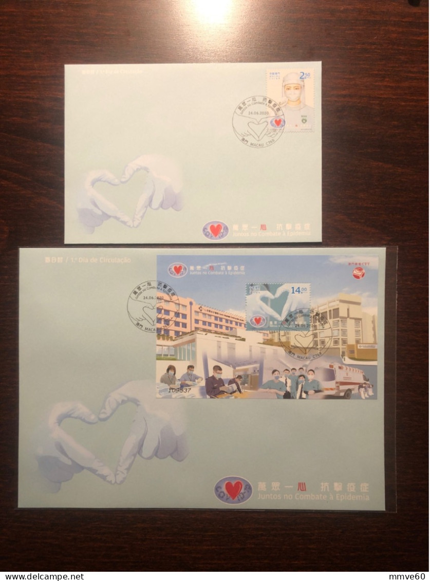 MACAO MACAU  FDC COVER 2020 YEAR COVID HEALTH MEDICINE STAMPS - FDC