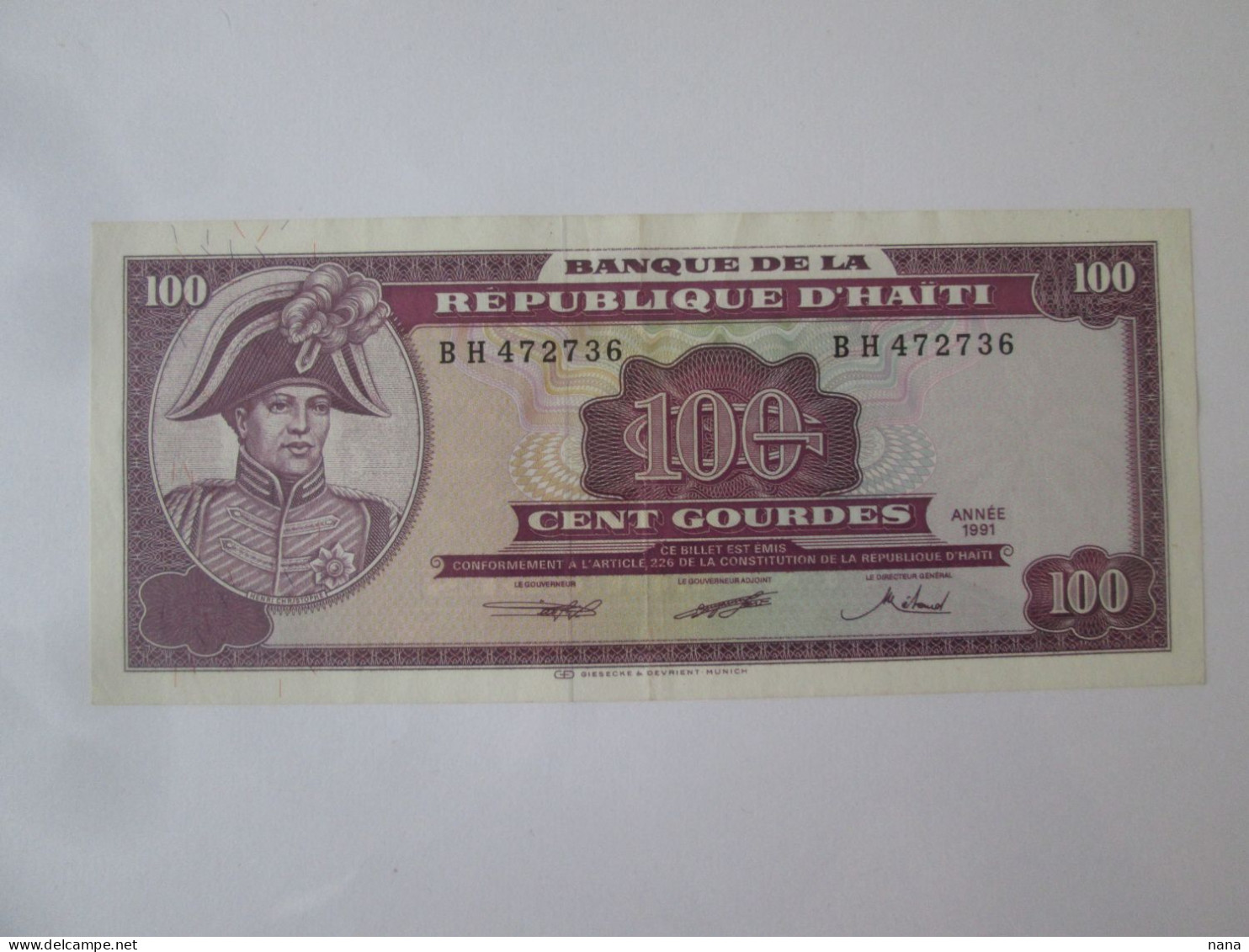 Haiti 100 Gourdes 1991 AUNC Banknote See Pictures - Haiti