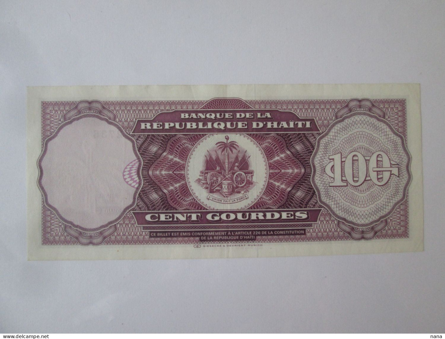 Haiti 100 Gourdes 1991 AUNC Banknote See Pictures - Haiti