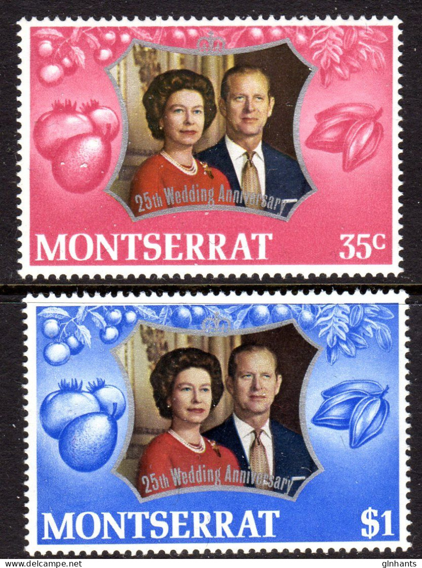 MONTSERRAT - 1972 ROYAL SILVER WEDDING SET (2V) FINE MNH ** SG 307-308 - Montserrat
