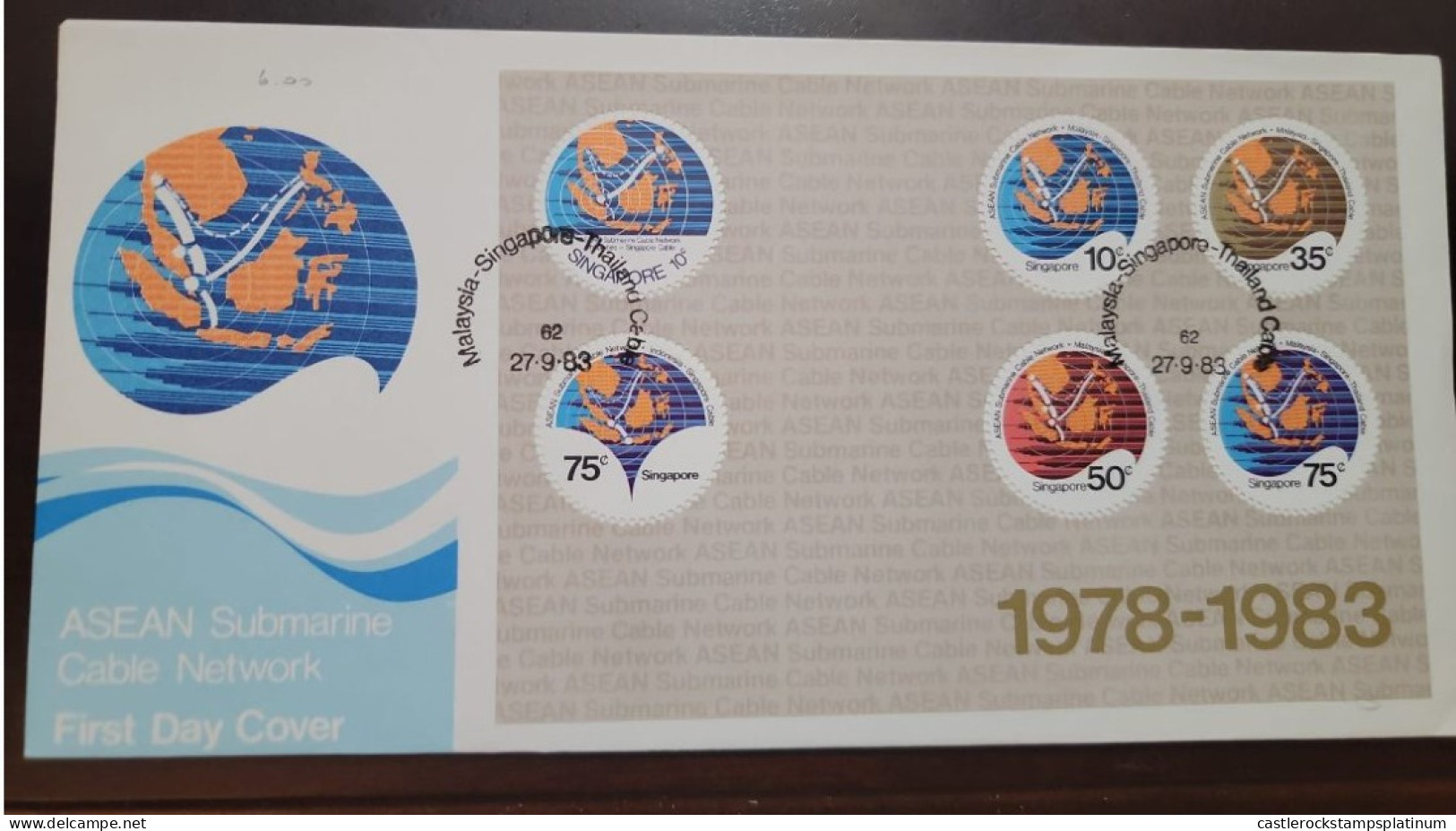 P) 1983 SINGAPORE, ASEAN SUBMARINE CABLE NETWORK, MILITARY, INGA-MALAY-THAI SECTION, FDC XF - Singapore (1959-...)