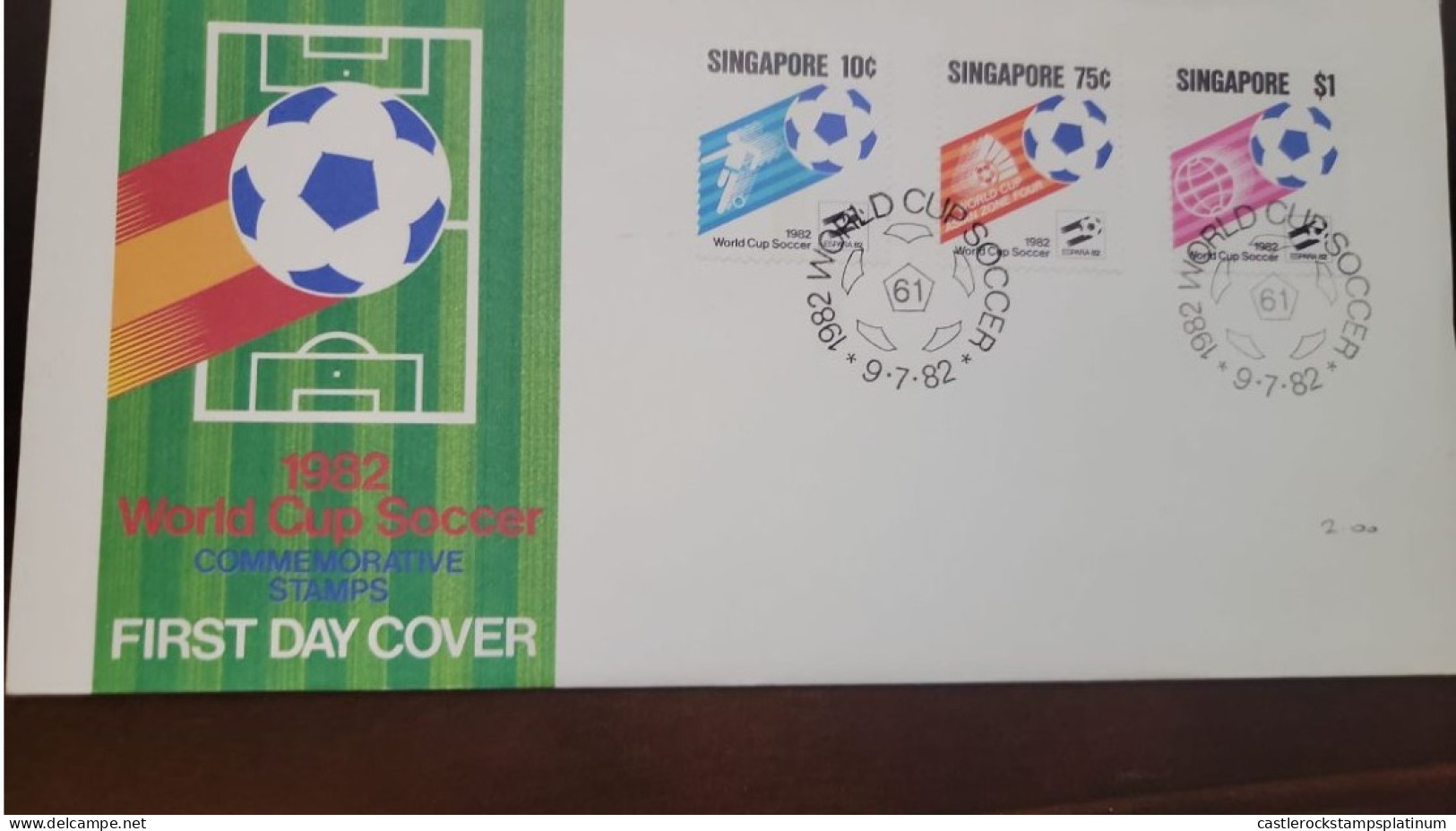 P) 1982 SINGAPORE, WORLD CUP SOCCER, COMMEMORATIVE STAMPS, FDC XF - Singapore (1959-...)