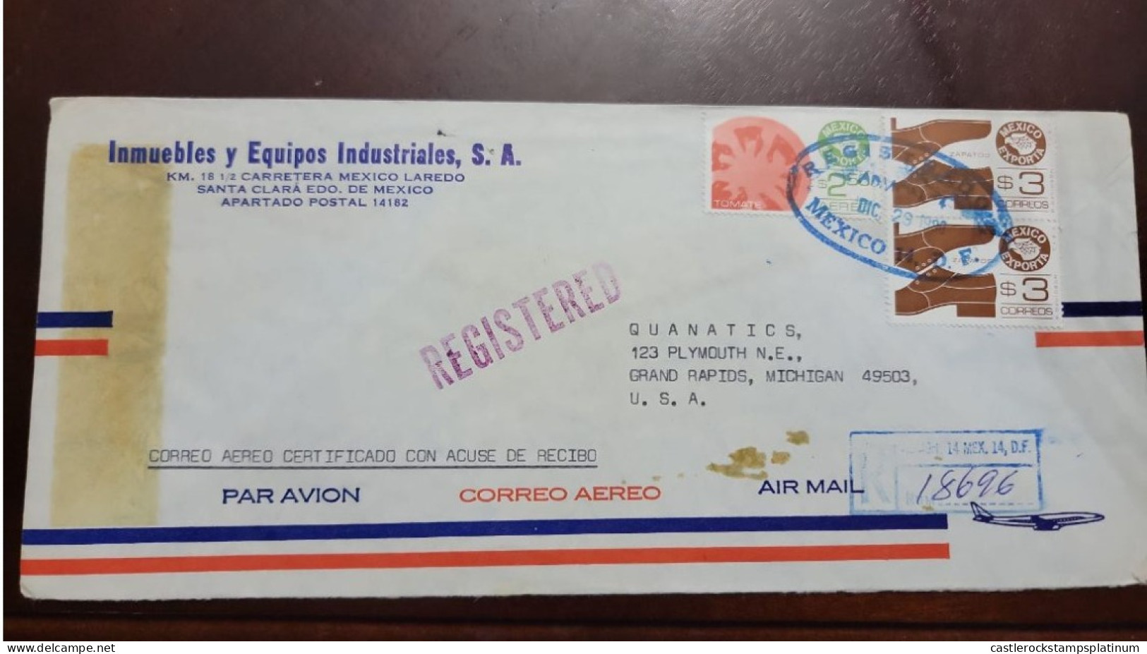 P) 1980 MEXICO, MEXICO EXPORTS INDUSTRY, PROPERTIES AND INDUSTRIAL EQUIPMENT SA, AIRMAIL, COVER CIRCULATED TO USA, XF - Mexiko