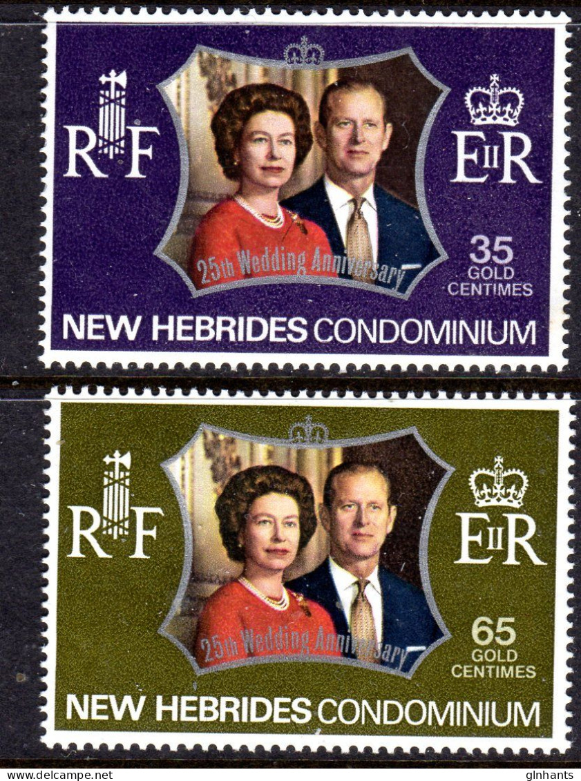 NEW HEBRIDES - 1972 ROYAL SILVER WEDDING SET (2V) FINE MNH ** SG 172-173 - Unused Stamps