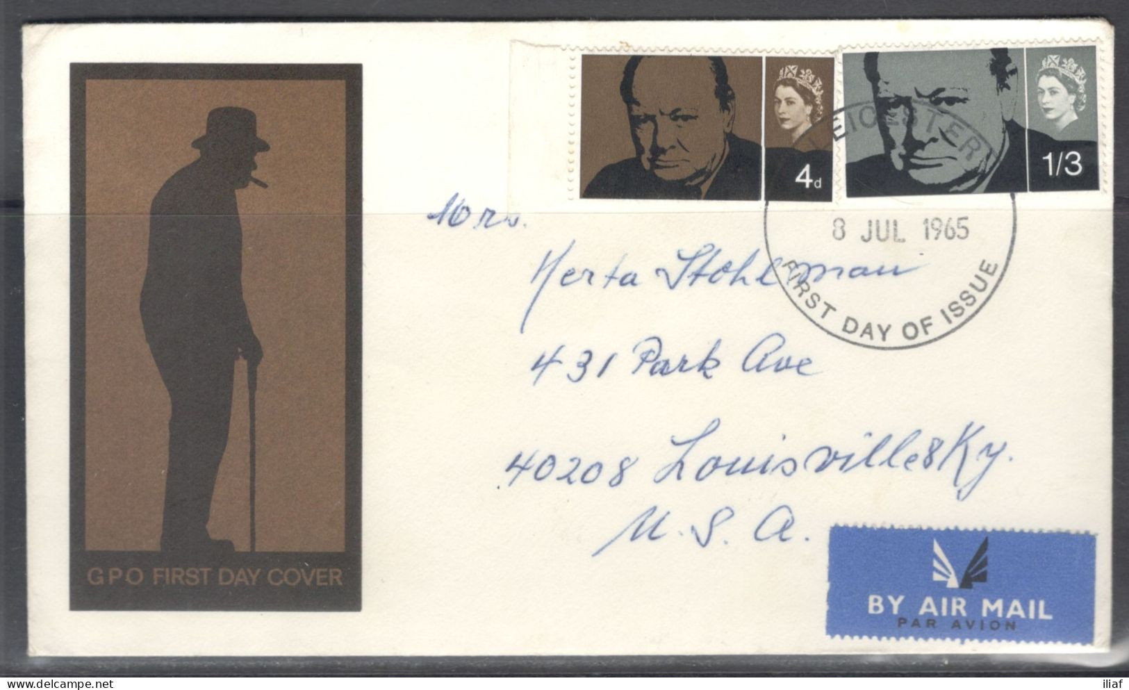 United Kingdom Of Great Britain.  FDC Sc. 420-421.  Sir Winston Churchill Commemoration FDC Cancellation On FDC Envelope - 1952-1971 Dezimalausgaben (Vorläufer)