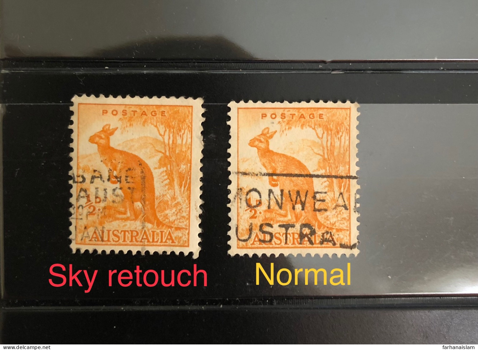 Australia 1948-56 SG#228b Retouch Stamp In Used Condition Cat Value £65 - Abarten Und Kuriositäten