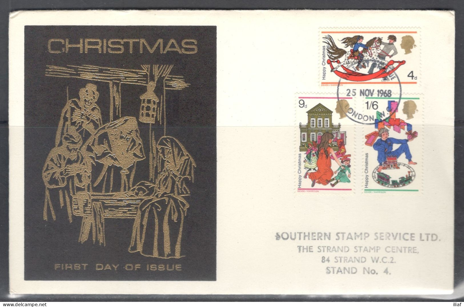 United Kingdom Of Great Britain.  FDC Sc. 572-574.  Christmas 1968 - Children's Toys  FDC Cancellation On FDC Envelope - 1952-1971 Dezimalausgaben (Vorläufer)