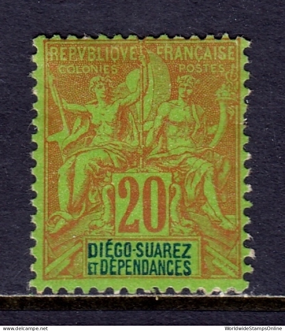 Diego Suarez - Scott #31 - MH - Sm. Thin UR Cnr., Paper Adhesion/rev. - SCV $22 - Unused Stamps