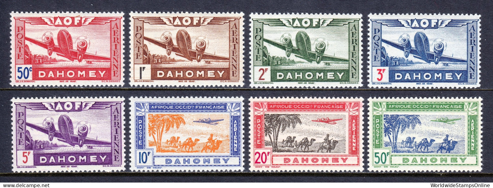 Dahomey - Scott #C6-C13 - MH - A Few Minor Gum Bumps - SCV $7.15 - Unused Stamps