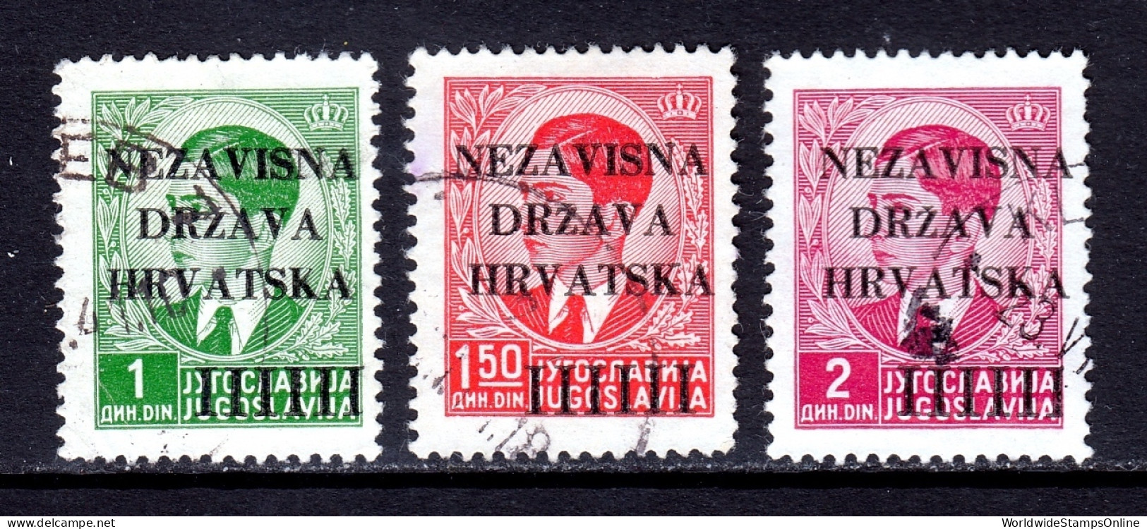 Croatia - Scott #2, 3, 4 - Used - Crease At Bottom On #4 - SCV $9.75 - Croazia