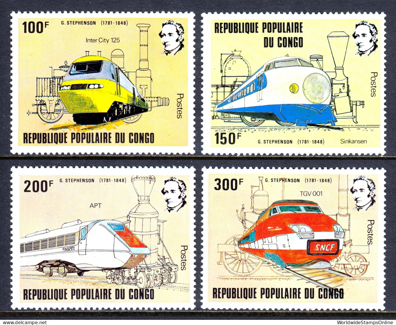 Congo, P.R. - Scott #627-630 - MNH - SCV $8.10 - Neufs