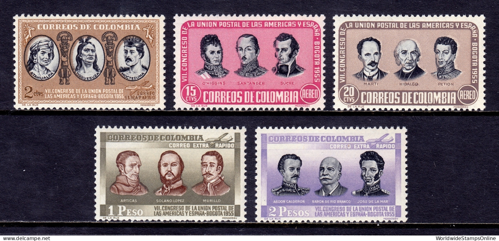 Colombia - Scott #C275//C280 - MNH - Short Set, Gum Bump #C278 - SCV $27 - Colombia