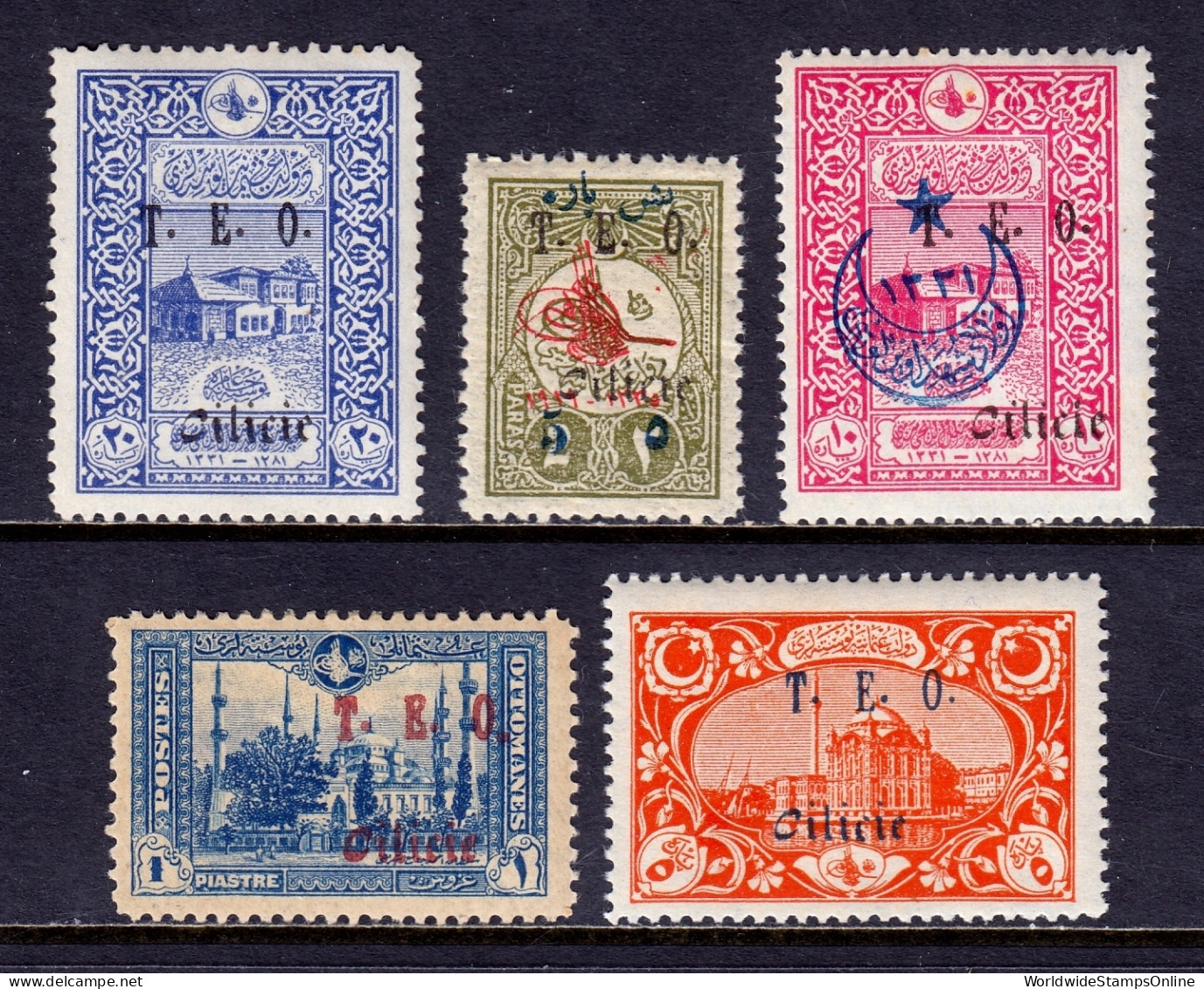 Cilicia - Scott #75, 77, 79, 88, 91 - MH - Toning And Sm. Thin #75 - SCV $27 - Ungebraucht