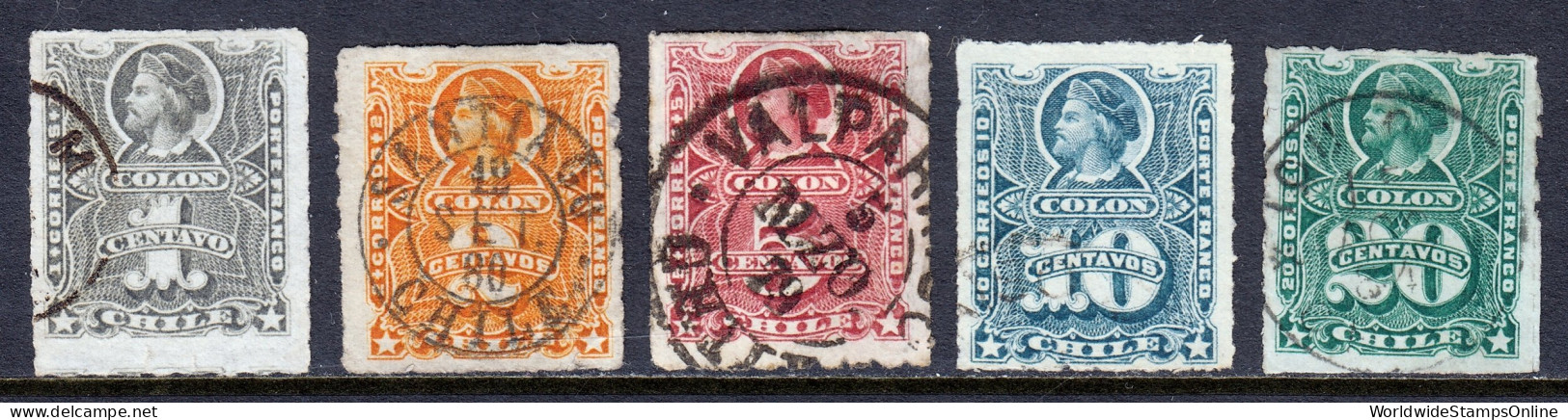 Chile - Scott #20-24 - Used - A Few Are Heavily Hinged - SCV $15 - Chile