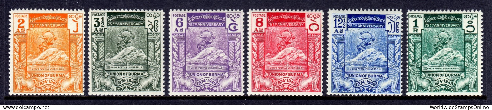 Burma - Scott #116-121 - MNH - SCV $7.30 - Myanmar (Burma 1948-...)