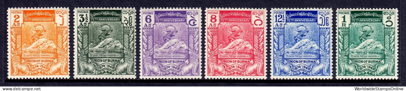 Burma - Scott #116-121 - MNH - SCV $7.30 - Myanmar (Birmanie 1948-...)