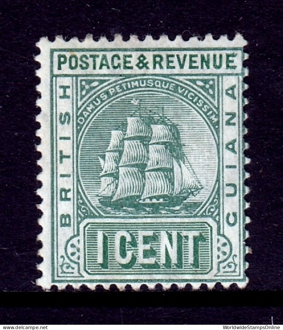 British Guiana - Scott #160 - Wmk. 3, Gray Green, Chalky Paper - MH - SCV $12 - Guyana Britannica (...-1966)