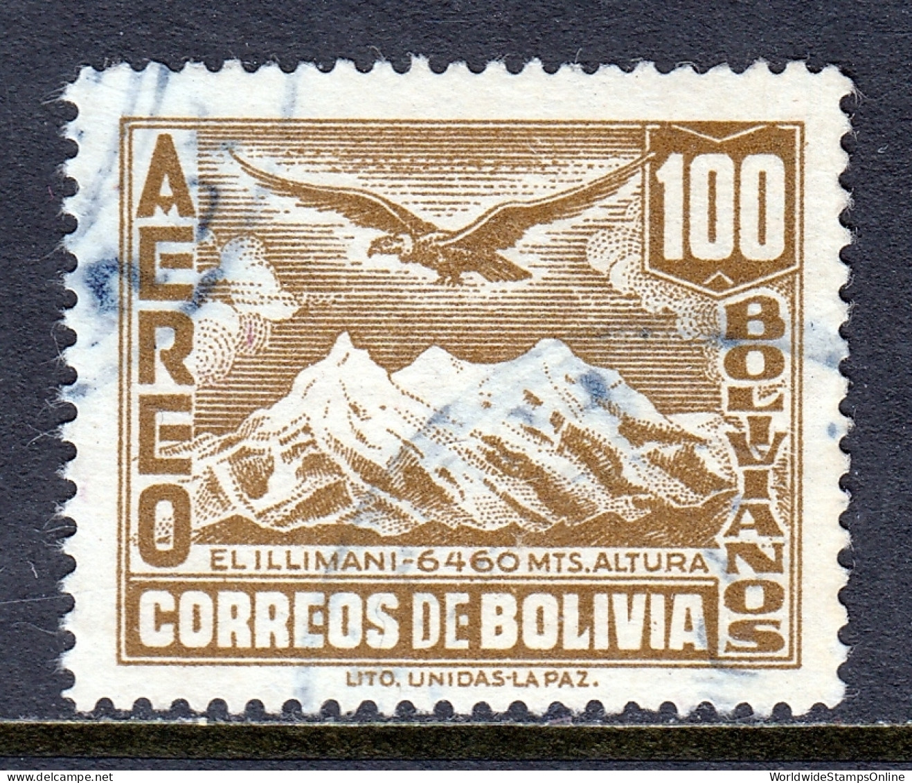 Bolivia - Scott #C85 - Used - Pencil/rev. - SCV $8.00 - Bolivia