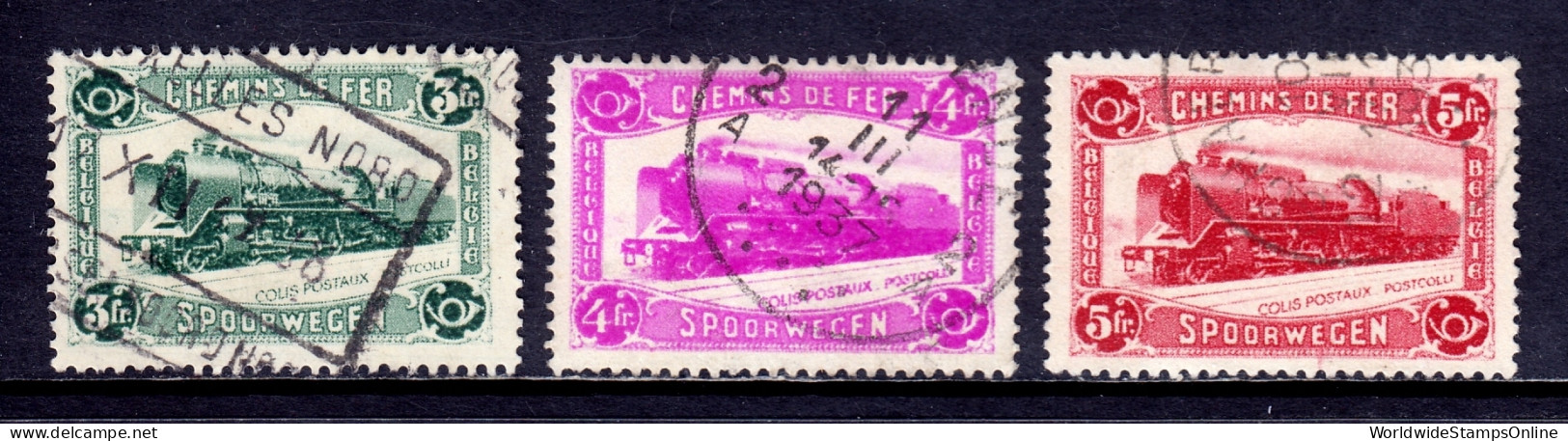 Belgium - Scott #Q181-Q183 - Used - Remnant Gum #Q182 - SCV $9.50 - Used