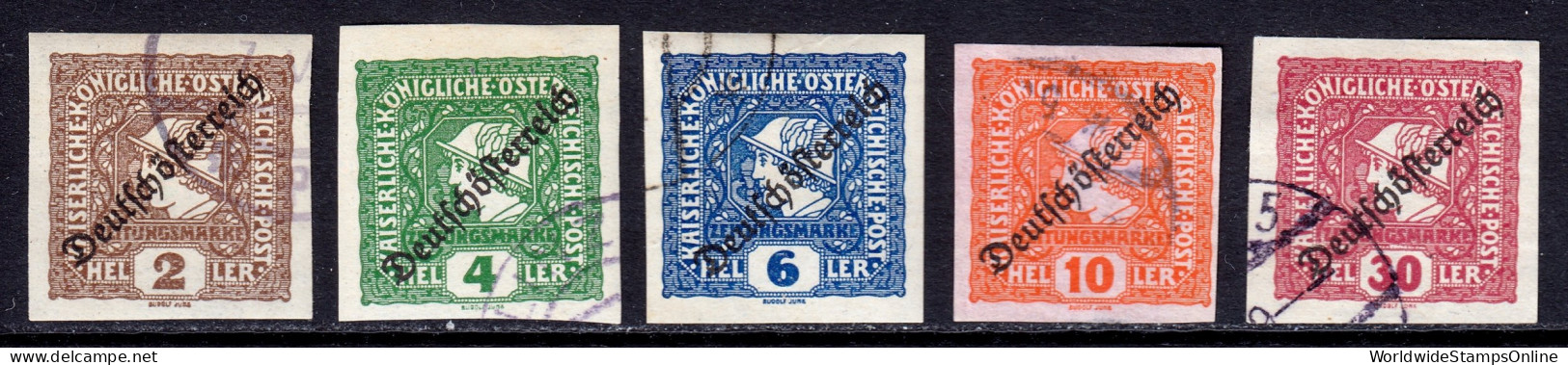 Austria - Scott #P24-P28 - Used - 3 Low Values Are CTO - SCV $40 - Used Stamps