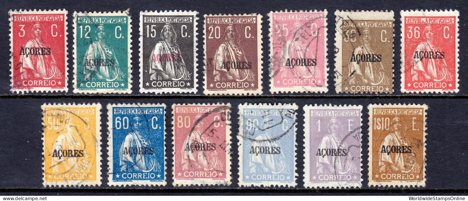 Azores - Scott #200//234 - Used - P12 X 11½ - A Few Faults - SCV $16 - Azores