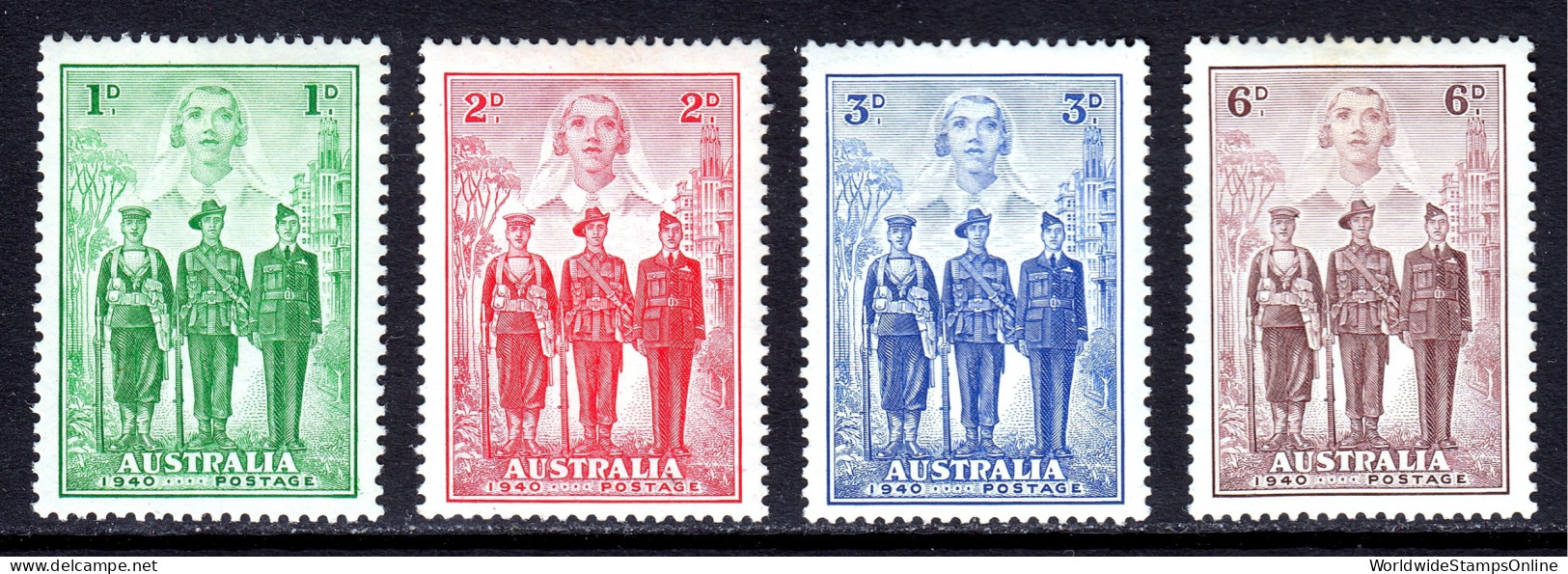 Australia - Scott #184-187 - MH - Small Thin #185 - SCV $27 - Mint Stamps