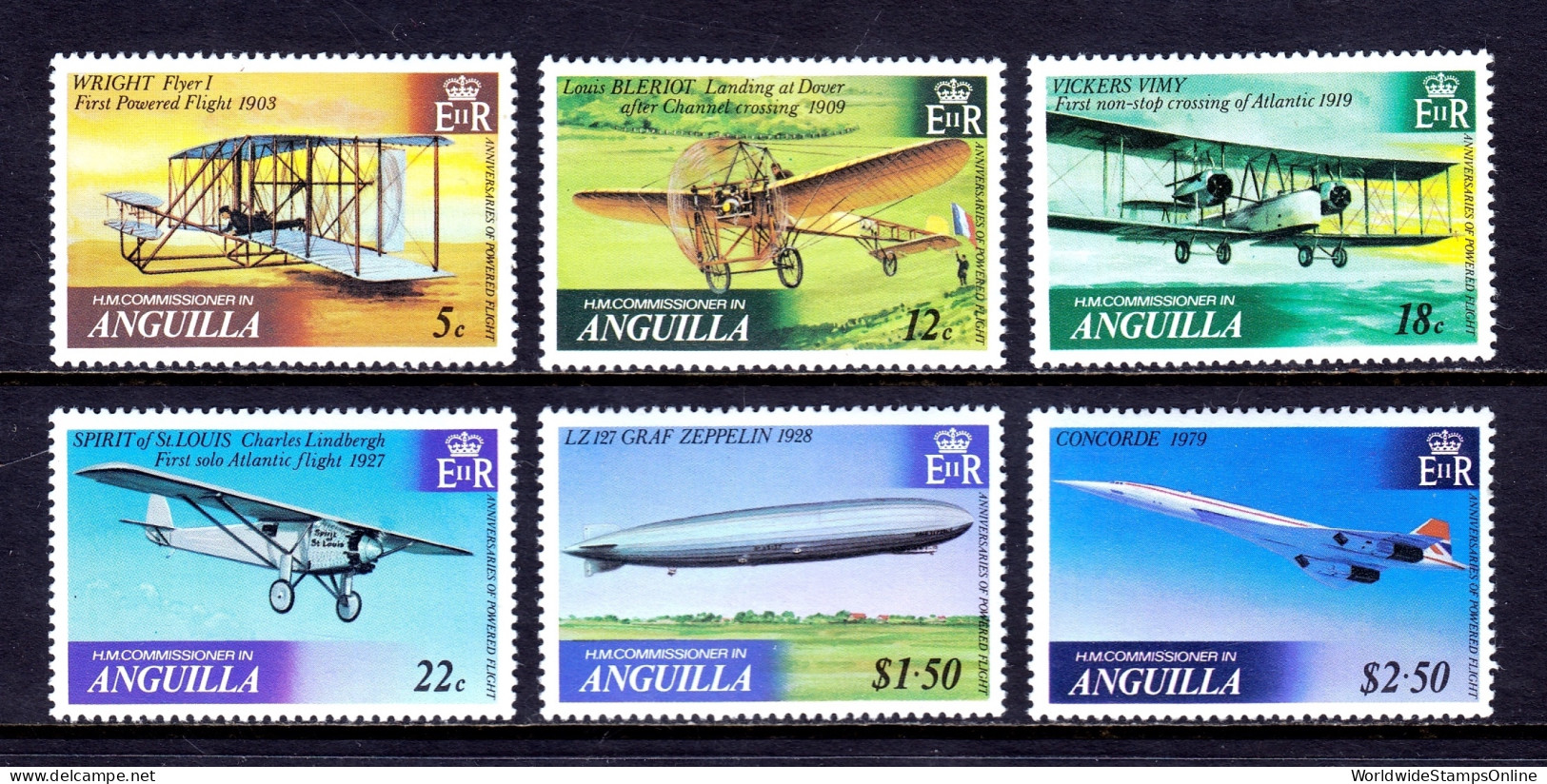 Anguilla - Scott #355-360 - MNH - SCV $5.75 - Anguilla (1968-...)