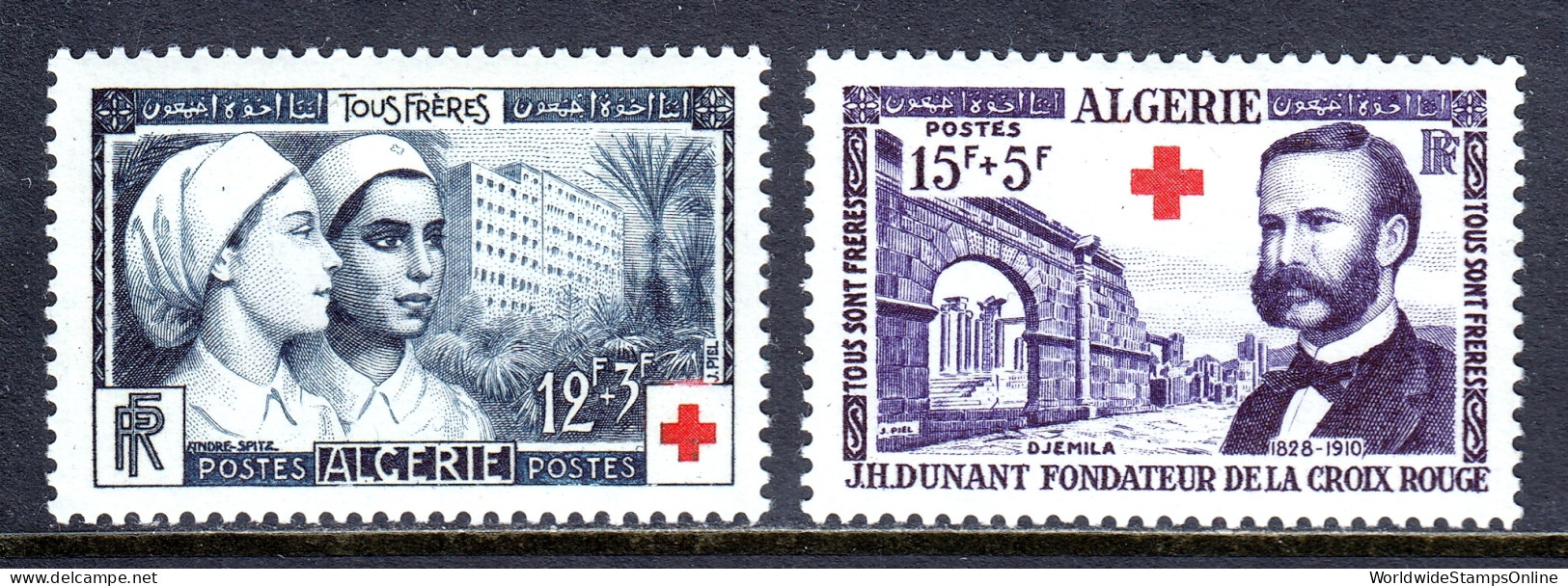 Algeria - Scott #B74-B75 - MH - Exp. Marks On Reverse - SCV $14 - Nuevos