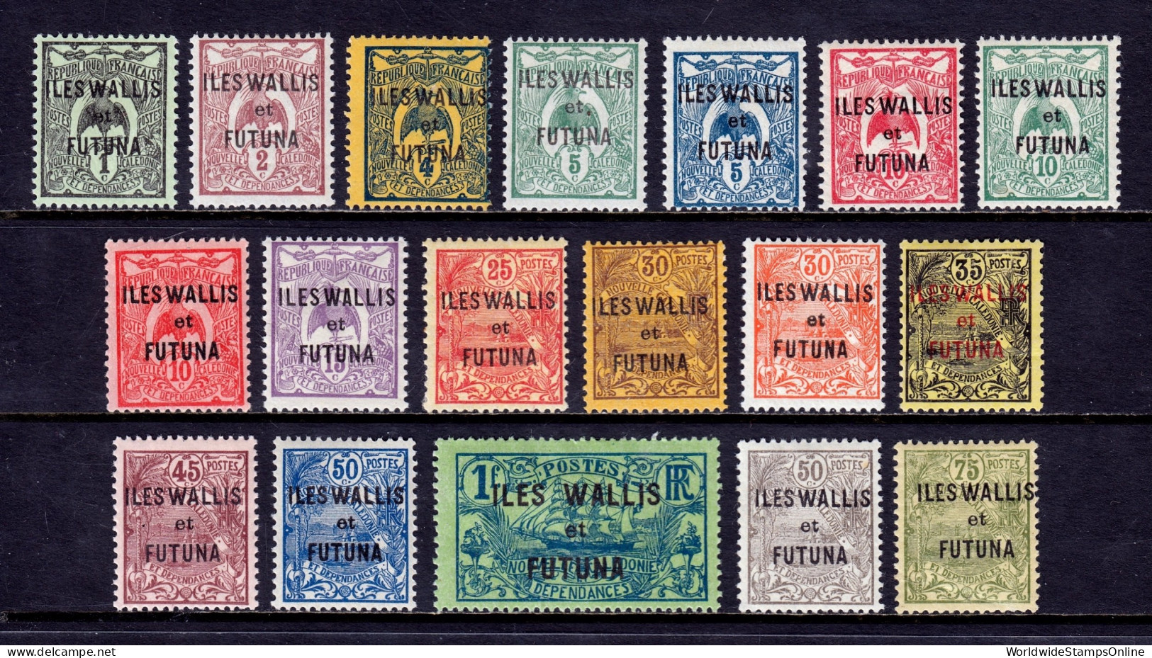 Wallis And Futuna - Scott #1//25 - MH - Some Thinning And Creases - SCV $25 - Usati