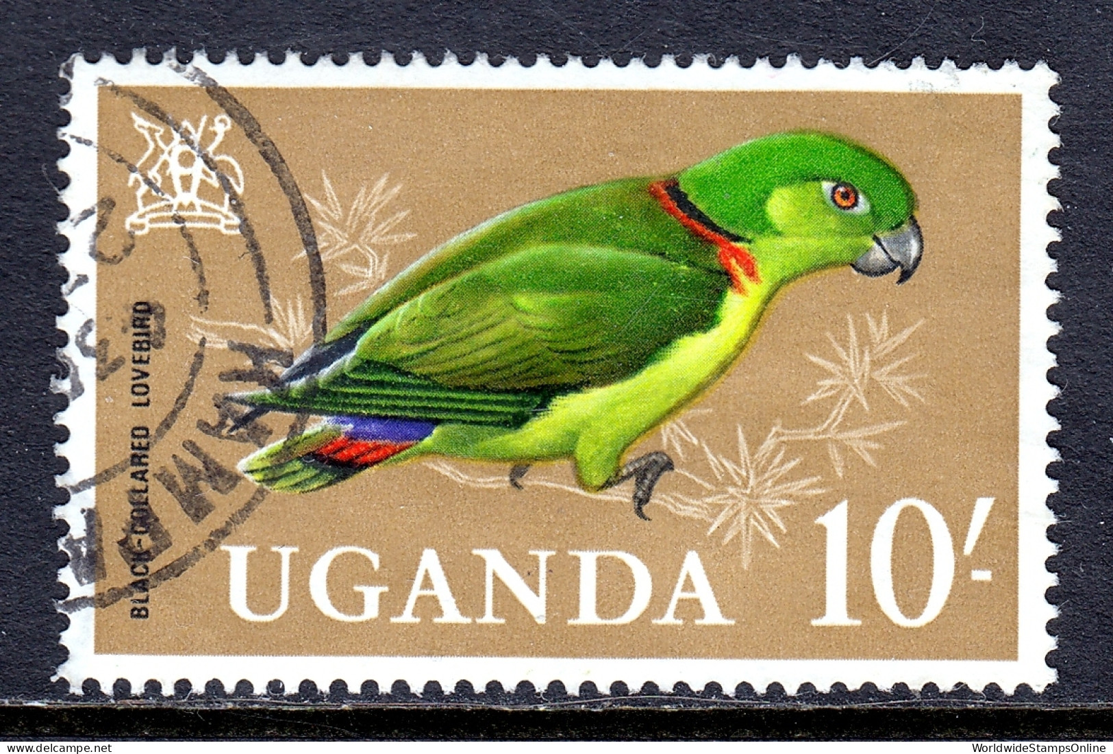 Uganda - Scott #109 - Used - Remnant Gum, Subtle Thin LL Cnr. - SCV $10 - Uganda (1962-...)