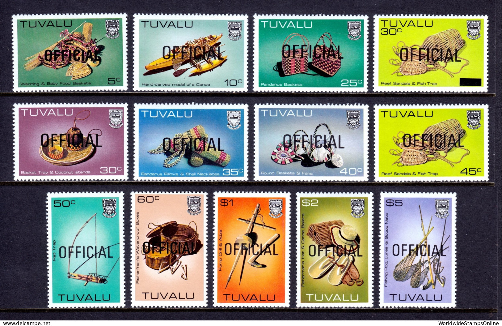 Tuvalu - Scott #O21//O32 - MNH - #O26 Is MH, Short #O23 - SCV $10 - Tuvalu