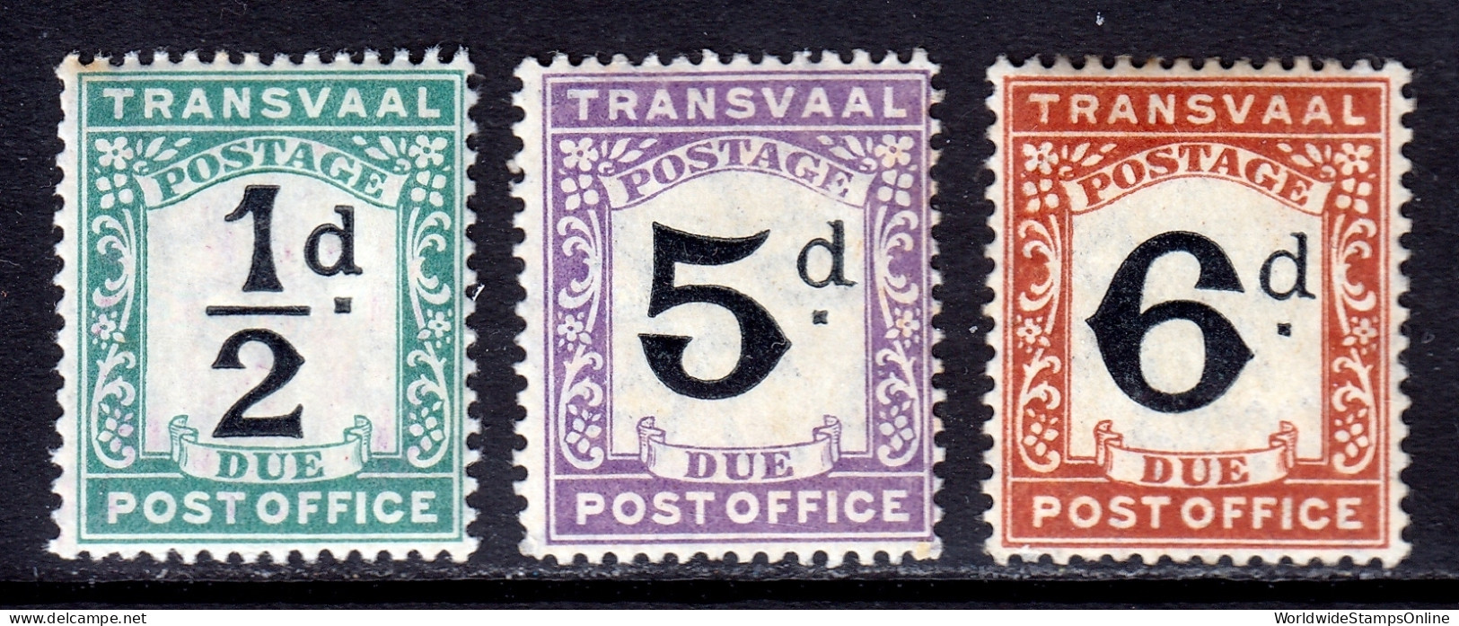 Transvaal - Scott #J1//J6 - MH - See Description - SCV $11 - Transvaal (1870-1909)