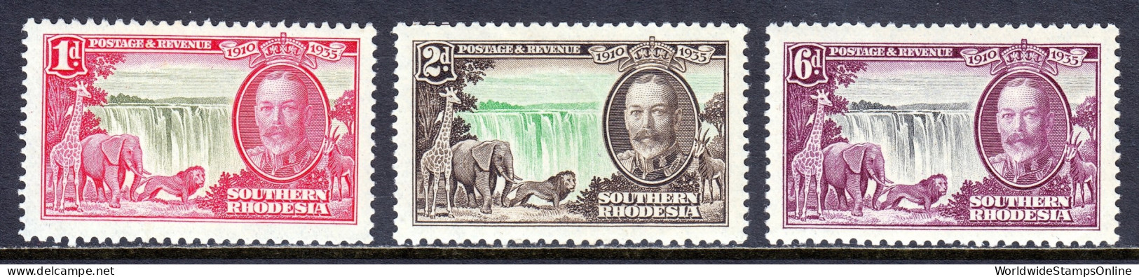 Southern Rhodesia - Scott #33, 34, 36 - MH - Short Set - SCV $21 - Rhodésie Du Sud (...-1964)