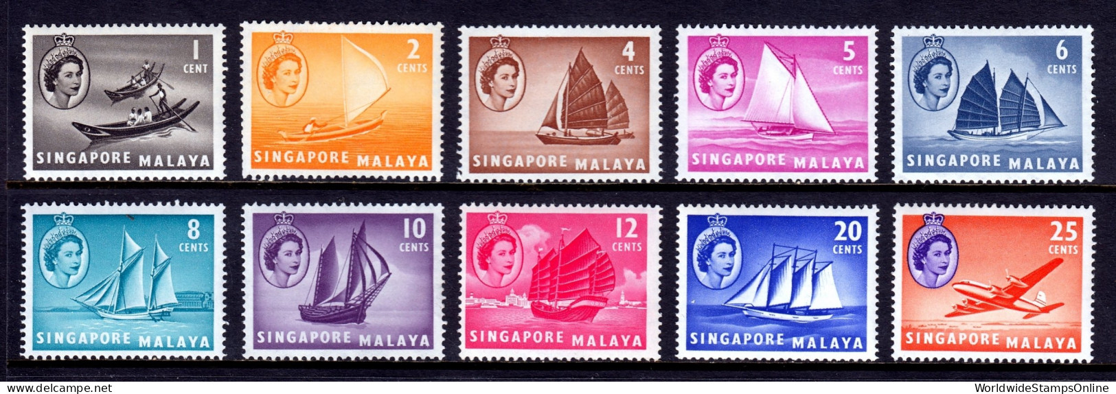 Singapore - Scott #28//37 - MNH - See Description - SCV $20 - Singapur (...-1959)