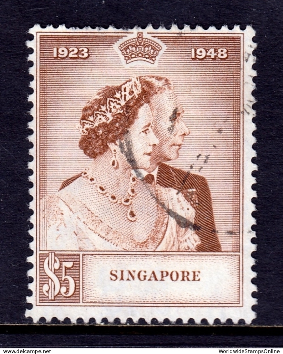 Singapore - Scott #22 - Used - Pulled Perfs At Top - SCV $45 - Singapore (...-1959)