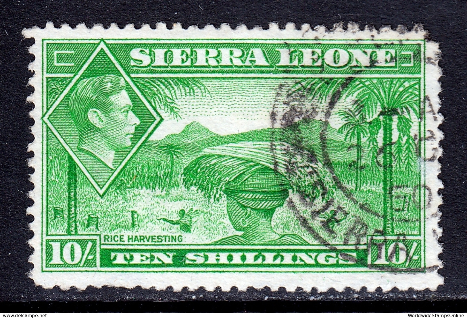 Sierra Leone - Scott #184 - Used - Rounded Cnr. UL, A Few Short Perfs - SCV $20 - Sierra Leone (...-1960)