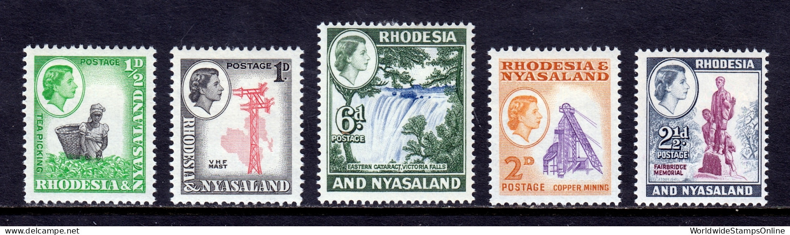 Rhodesia And Nyasaland - Scott #158//164 - MH - Short Set - SCV $8.80 - Rhodesia & Nyasaland (1954-1963)