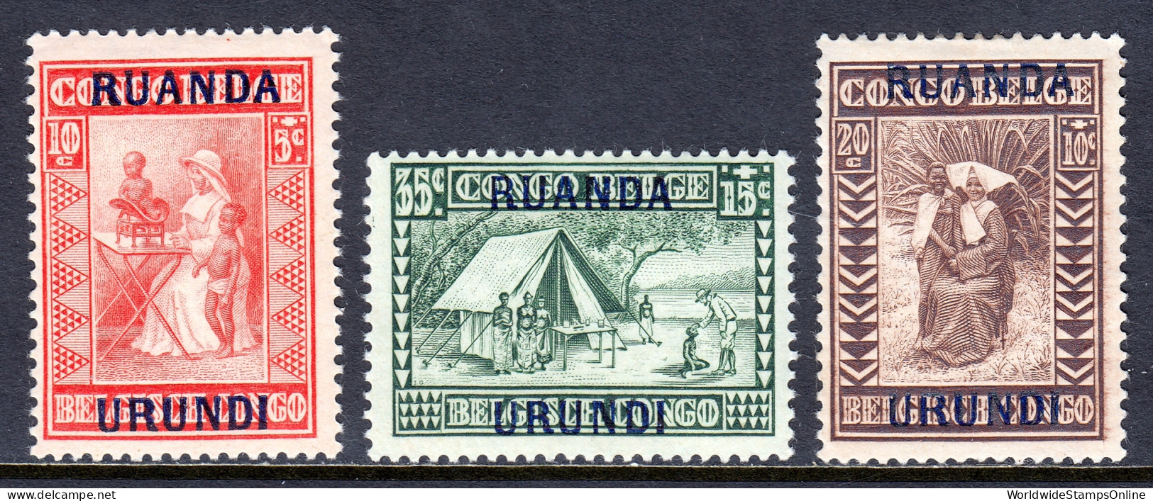 Ruanda-Urundi - Scott #B3//B5 - MH - SCV $4.50 - Nuevos