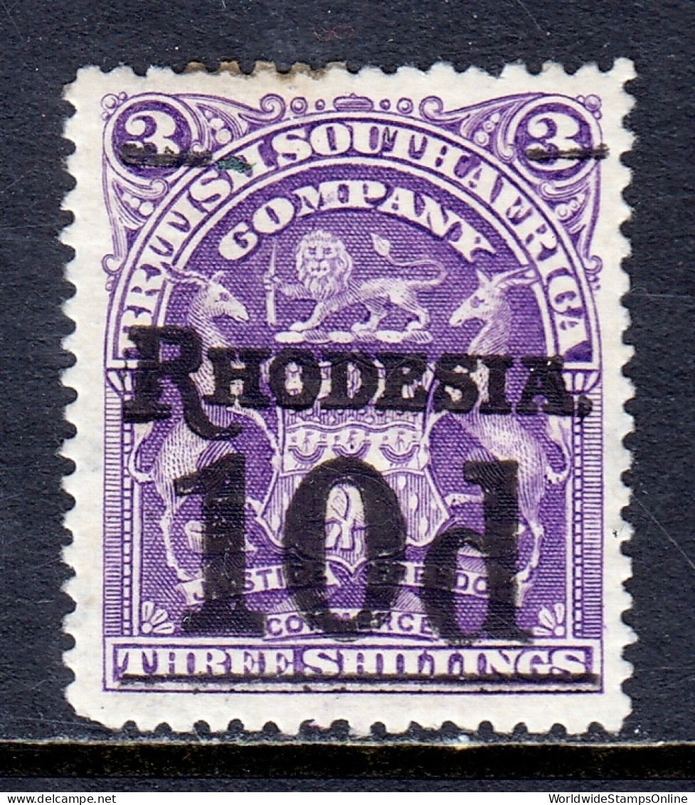 Rhodesia - Scott #91a - MH - Black Surcharge - Perf Staining At Top - SCV $16 - Rodesia Del Sur (...-1964)