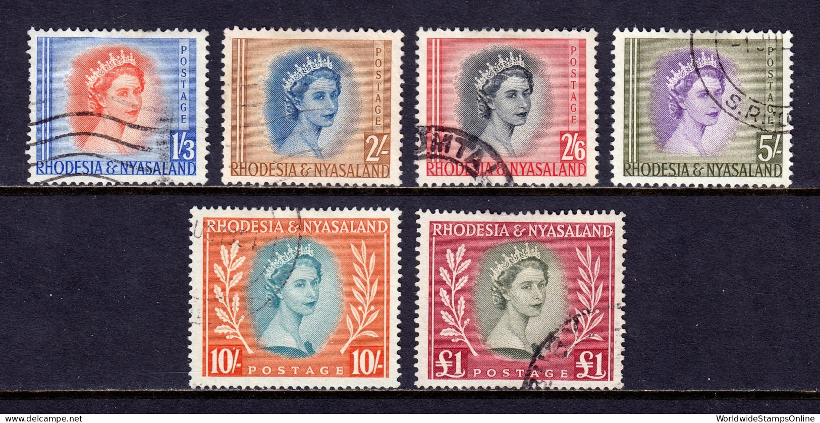 Rhodesia And Nyasaland - Scott #150//155 - Used - Hinge Bumps - SCV $54 - Rhodésie & Nyasaland (1954-1963)