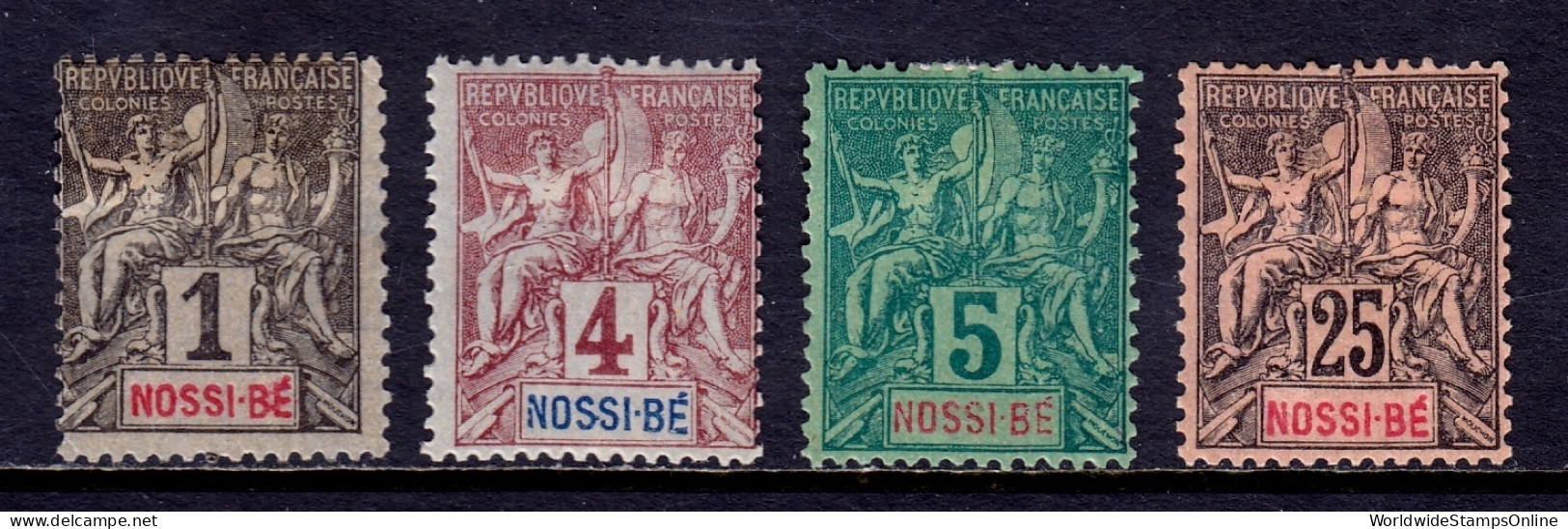 Nossi-Be - Scott #32//39 - MH - Short Set, Some Gum Loss/thinning - SCV $24 - Unused Stamps
