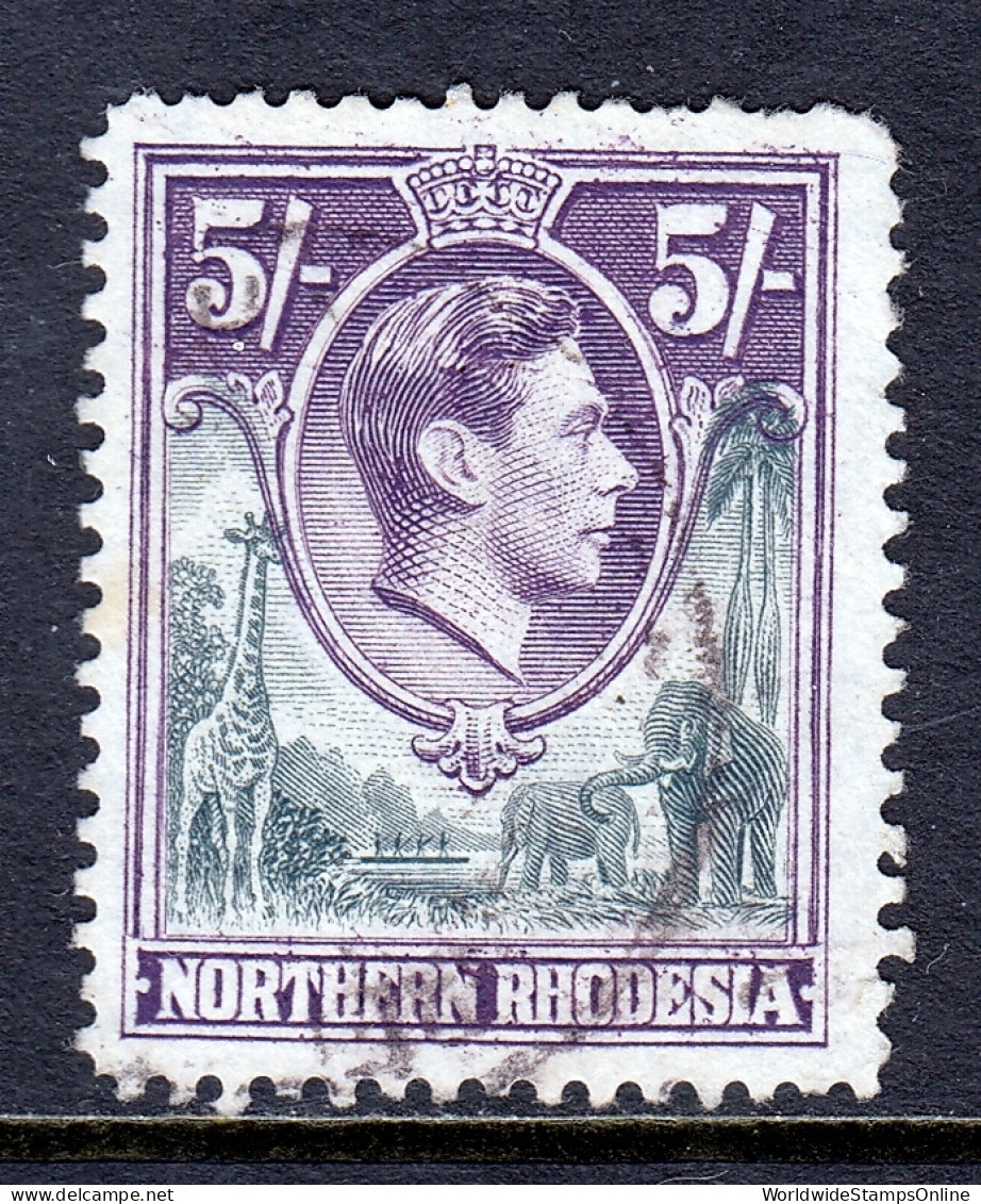 Northern Rhodesia - Scott #43 - Used - Pulled Perfs UR - SCV $17 - Northern Rhodesia (...-1963)