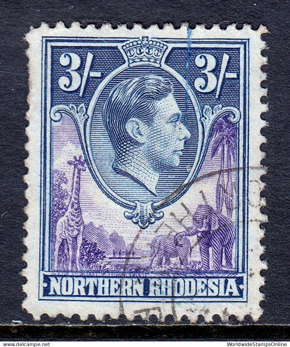 Northern Rhodesia - Scott #42 - Used - Pulled Perfs UL, Pen Marking - SCV $17 - Northern Rhodesia (...-1963)