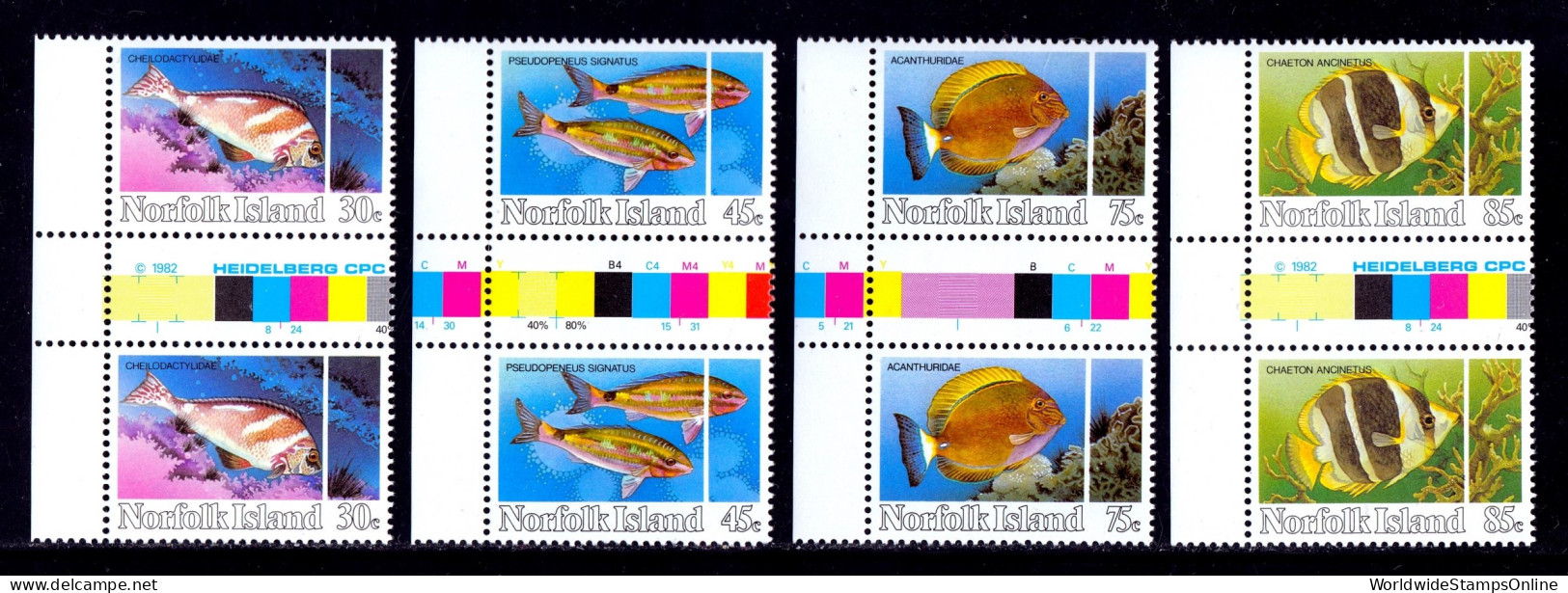 Norfolk Island - Scott #339-342 - MNH - Gutter Pairs - SCV $6.10 - Ile Norfolk