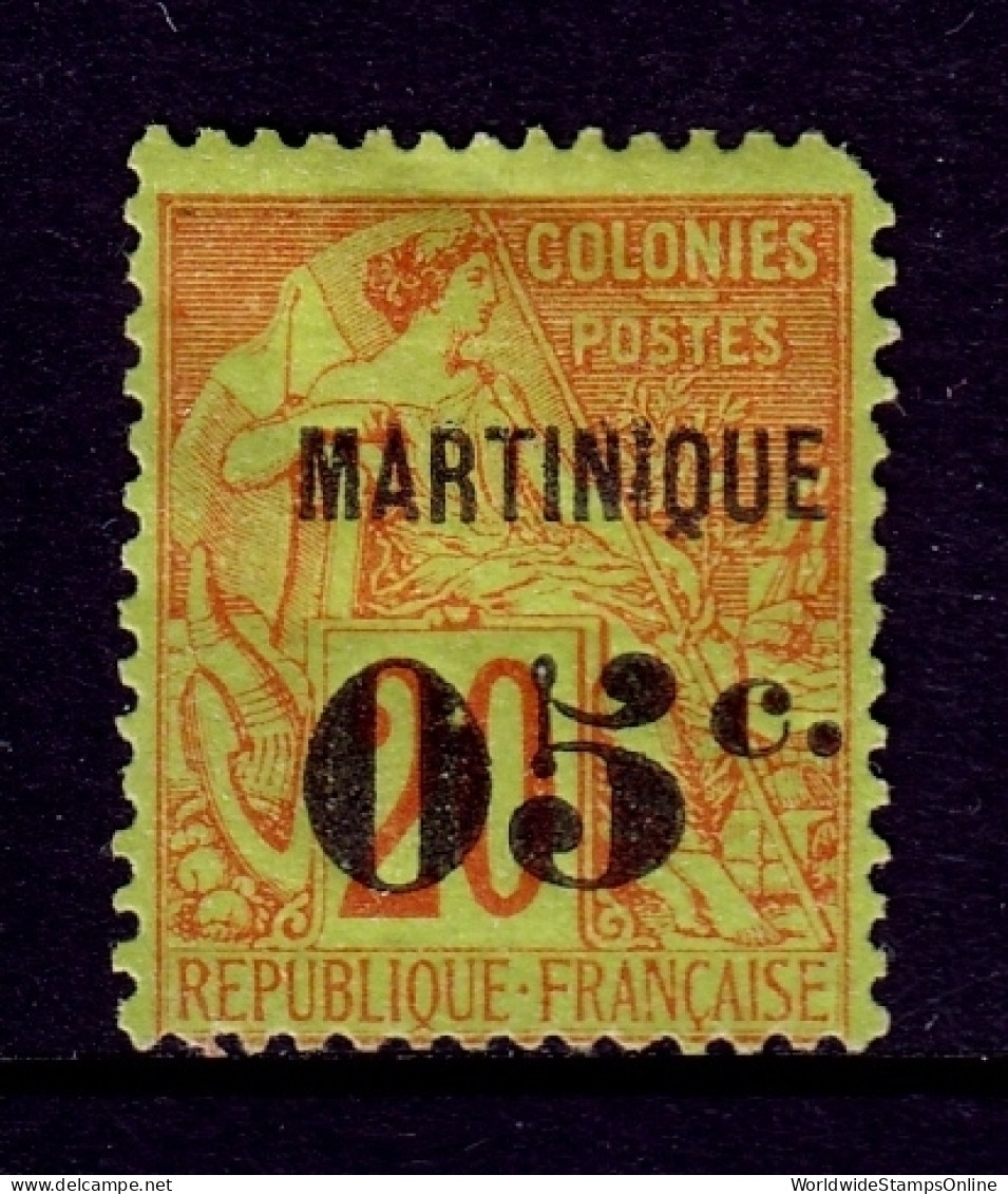 Martinique - Scott #13 - MH - Thin Speck, Hinge Crease, Rnd. Cnr. UR - SCV $28 - Neufs